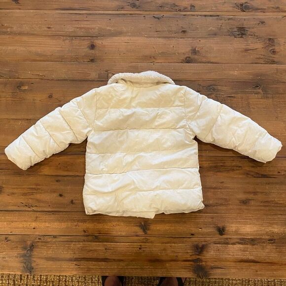 Old Navy Puffer Pea Coat Cream Size 4T - Picture 6 of 8